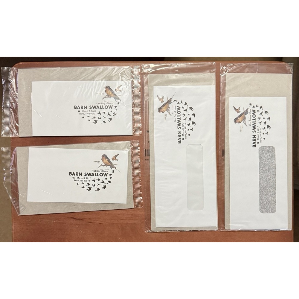 Lot Of 4 Barn Swallow 2017 Forever First Day Cover 2 #6R, 9w & 10w Sealed
